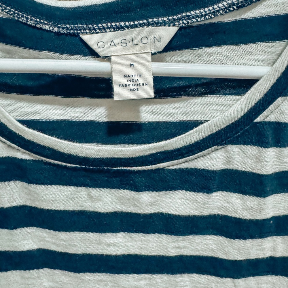 EUC, Never Worn. Caslon Navy and White Striped Tee - Picture 3 of 3